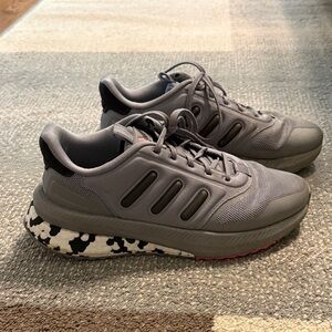adidas Gray Women's Athletic Shoes with Black-and-White Speckled Midsole
